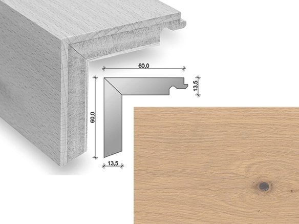 HARO Trappeforkant plank - Eg med hvid matlak