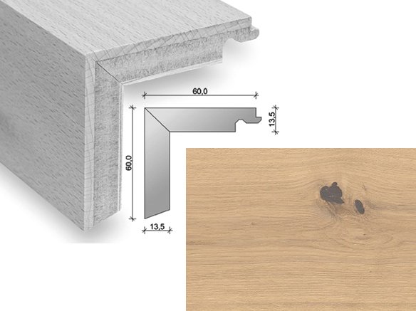 HARO Trappeforkant plank - B�rstet Eg med hvid matlak