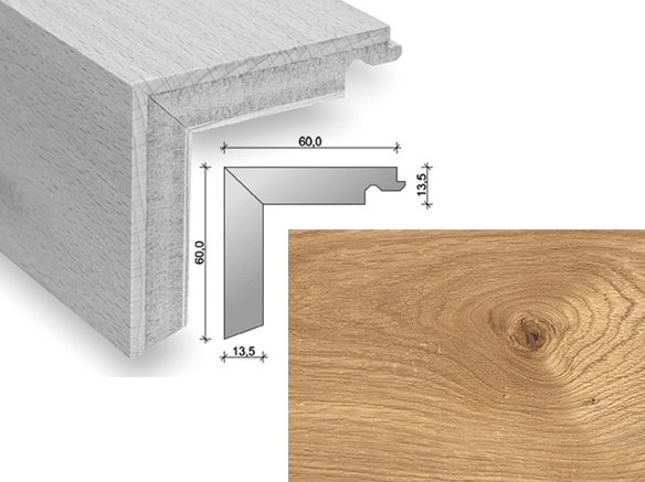 HARO Trappeforkant plank - Eg med klar matlak