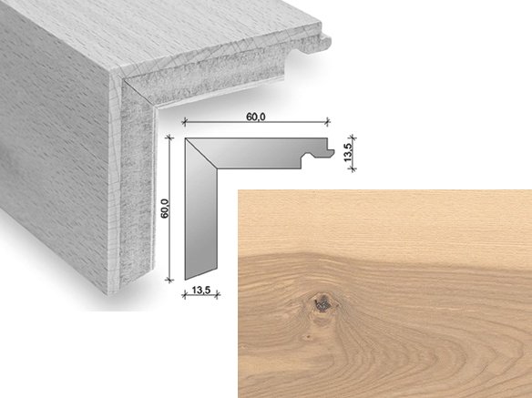 HARO Trappeforkant plank - Ask med hvid matlak