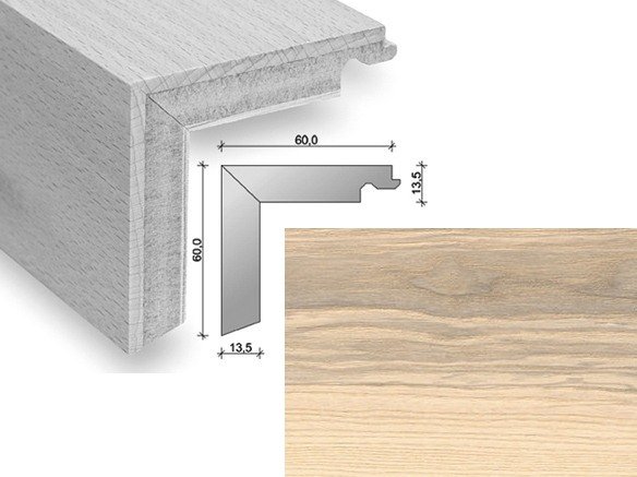 HARO Trappeforkant plank - B�rstet Ask sandhvid med matlak