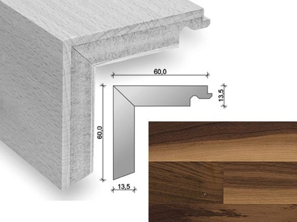 HARO Trappeforkant 3-stav - Valnd med klar matlak