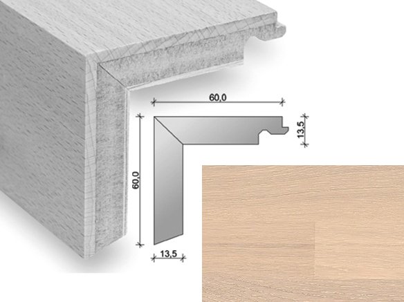 HARO Trappeforkant 3-stav - Kalket og brstet Eg med salinhvid matlak