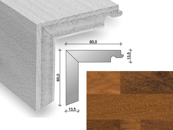 HARO Trappeforkant 3-stav - Merbau med klar matlak