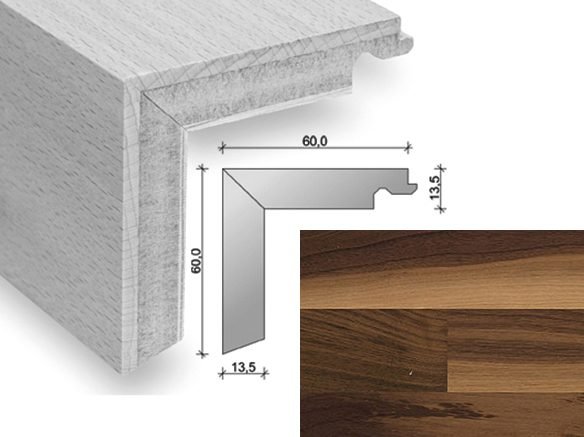 HARO Trappeforkant 3-stav - Valnd med matlak