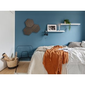 Designpanel - Obehandlad Rkt Ek m. svart bakgrund - Hexagon