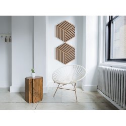 Design panel - Obehandlad Amerikansk Valnt m. svart bakgrund - Romb