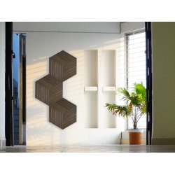 Designpanel - Obehandlad Rkt Ek m. svart bakgrund - Romb