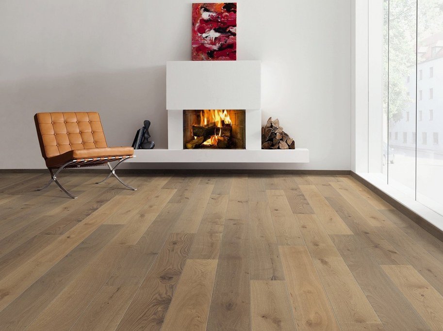 HARO Plankegulv - Brstet Eg Fljlsbrun Universal med olie - Bredde 180 mm