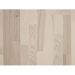 Parketgulv 3-stav - Ask Accent med hvid matlak - Bredde 190 mm