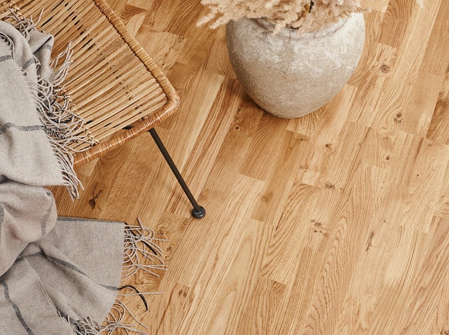 Parketgulv 3-stav - Eg Accent med klar matlak - Bredde 190 mm