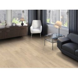 HARO Parketgulv 3-stav - Brstet Eg Naturale Lysehvid med hvid naturaDur matlak - Bredde 180 mm 