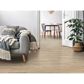 HARO Parketgulv 3-stav - Brstet Eg Naturale Lysehvid med hvid naturaLin+ olie - Bredde 180 mm 