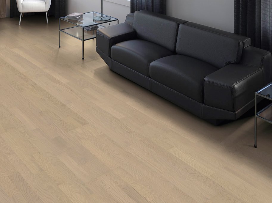 HARO Parketgulv 3-stav - Brstet Eg Naturale Sandgr med naturaDur matlak - Bredde 180 mm 