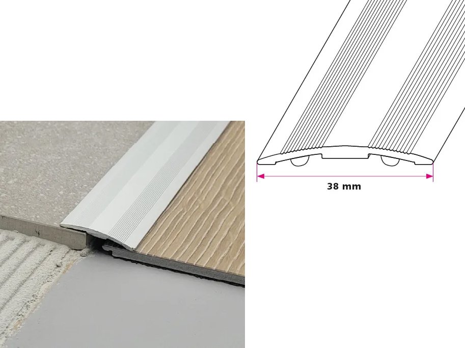 Buet Overgansprofil - Mat eloxeret aluminium
