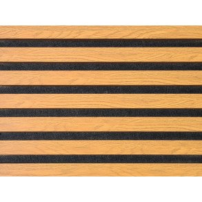 Akustikpanel - Oljerad Ek m. svart bakgrund - 60,5 x 244 cm