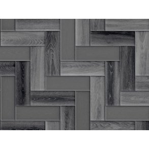 Vinyl - Mrkegr sildebensmnster med tr og fliser 