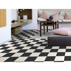 Vinyl - Sorte & Hvide Fliser 