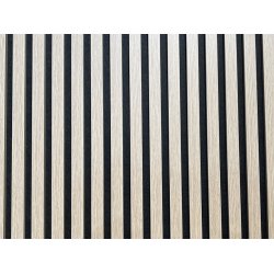 Akustikpanel - Eg m. sort baggrund - 60,5 x 244 cm