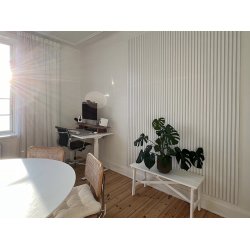 Akustikpanel - Hvid m. hvid baggrund - 60 x 240 cm