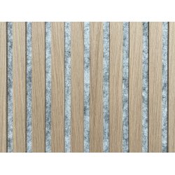 Akustikpanel - Ljus Ek med gr bakgrund - 60 x 240 cm