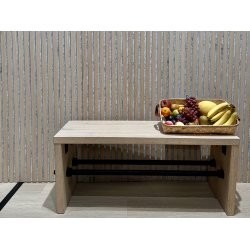 Akustikpanel - Ljus Ek med gr bakgrund - 60 x 240 cm