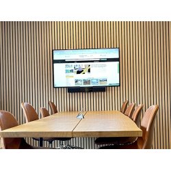 Akustikpanel - Lys Eg m. sort baggrund - 60,5 x 244 cm Akustikpanel