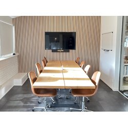 Akustikpanel - Lys Eg m. sort baggrund - 60,5 x 244 cm Akustikpanel