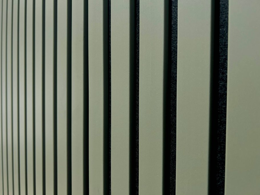 Akustikpanel - Olivengrn m. sort baggrund - 60 x 240 cm