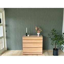 Akustikpanel - Olivengrn m. sort baggrund - 60 x 240 cm