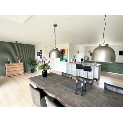 Akustikpanel - Olivengrn m. sort baggrund - 60 x 240 cm