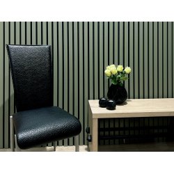 Akustikpanel - Olivengrn m. sort baggrund - 60 x 240 cm