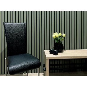 Akustikpanel - Olivgrn m. svart bakgrund - 60 x 240 cm