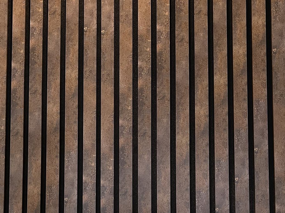 Akustikpanel - Rust/Kobber m. sort baggrund - 60,5 x 244 cm