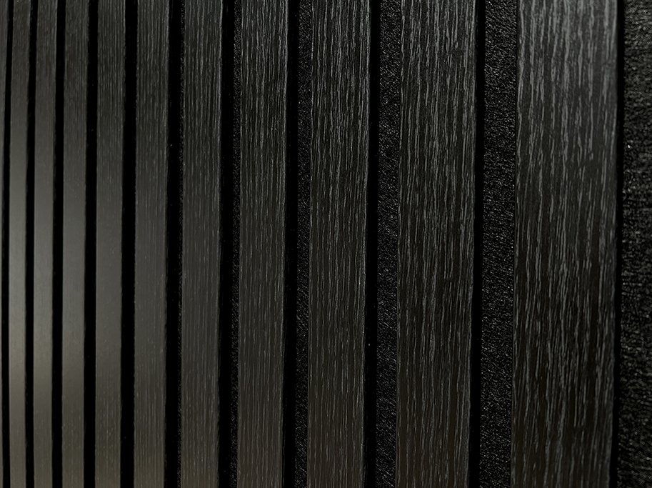 Akustikpanel - Sort Eg m. sort baggrund - 60 x 240 cm Akustikpanel