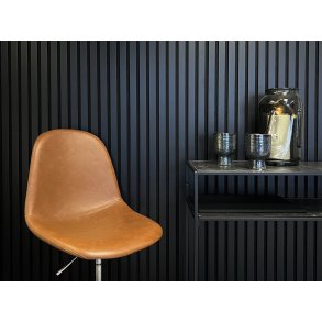 Akustikpanel - Svart Ek m. svart bakgrund - 60 x 240 cm