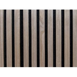 Akustikpanel - Obehandlad Valnt m. svart bakgrund - 60 x 240 cm