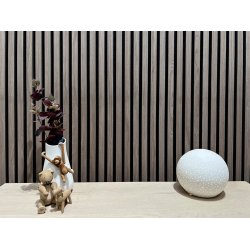 Akustikpanel - Obehandlad Valnt m. svart bakgrund - 60 x 240 cm