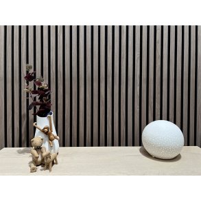 Akustikpanel - Obehandlad Valnt m. svart bakgrund - 60 x 240 cm