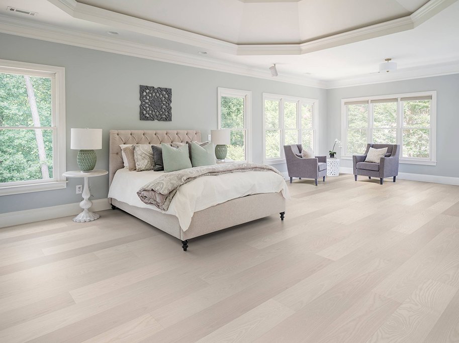 Bjelin Plankegulv - Woodura Ask GULLARP 3.0 XL med Powder White pro matlak - Bredde 206 mm