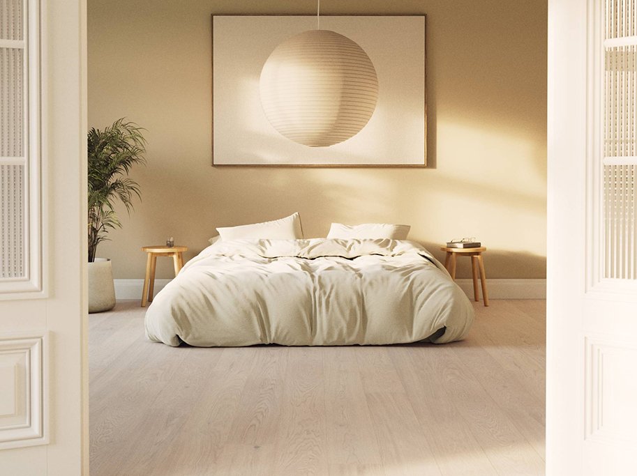 Bjelin Plankegulv - Woodura Eg DALBY 3.0 L med Powder White pro matlak - Bredde 180 mm