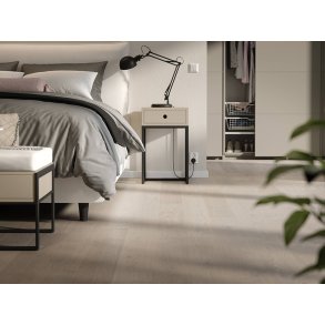 Bjelin Plankegulv - Woodura Eg DALEN 3.0 S med Powder White pro matlak - Bredde 151 mm