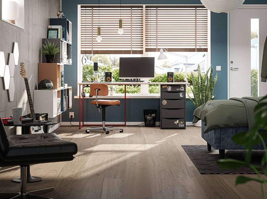 Bjelin Plankegulv - Woodura b�rstet Eg EKEBORG 3.0 XL med Mineral Grey matlak - Bredde 206 mm