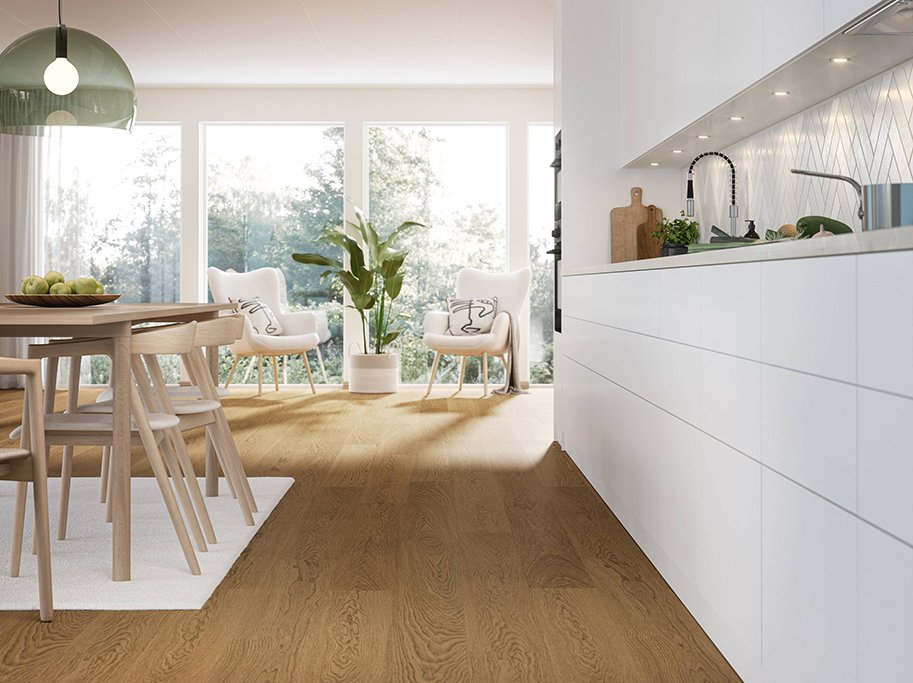 Bjelin Plankegulv - Woodura Eg GANTOFTA 3.0 L med Terra Brown pro matlak - Bredde 180 mm