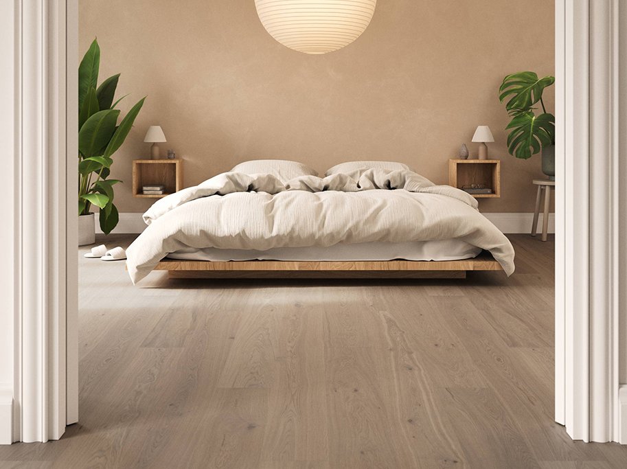 Bjelin Plankegulv - Woodura Eg STEHAG 3.0 L med Earth Grey pro matlak - Bredde 180 mm