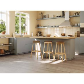 Bjelin Plankegulv - Woodura Eg STENINGE 3.0 M med Misty White pro matlak - Bredde 151 mm