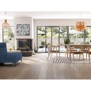 Bjelin Plankegulv - Woodura b�rstet Eg VEJBY 3.0 XL med Misty White matlak - Bredde 206 mm