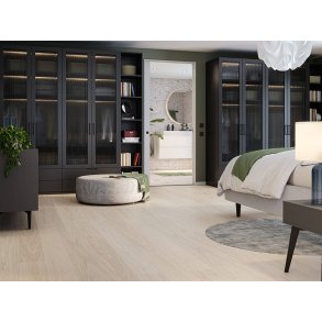 Bjelin Plankegulv - Woodura Eg VISTORP 3.0 L med Powder White pro matlak - Bredde 180 mm