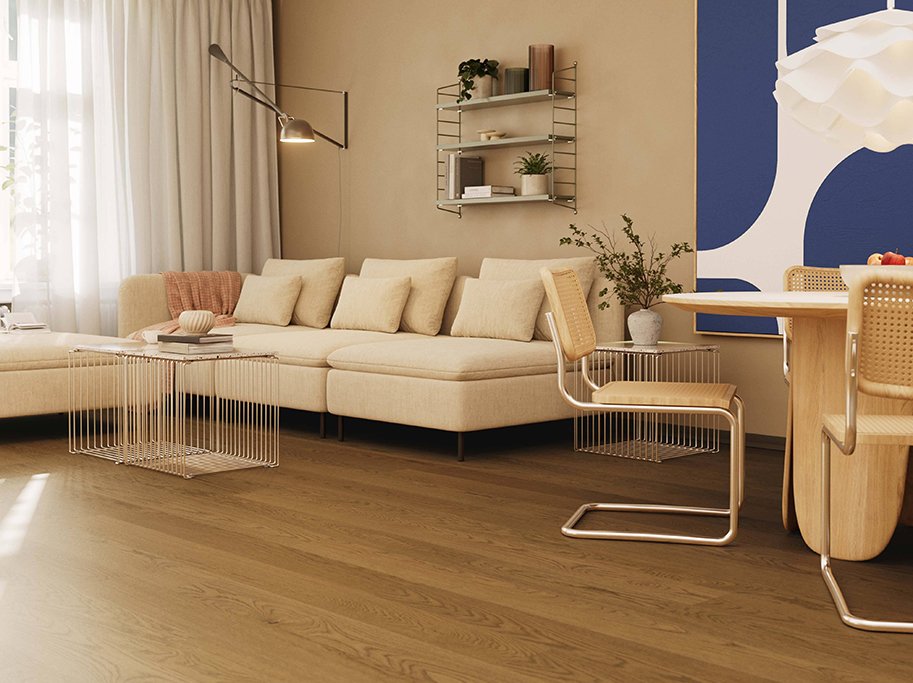 Bjelin Plankegulv - Woodura Eg YXENHULT 3.0 M med Terra Brown pro matlak - Bredde 151 mm