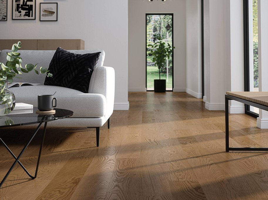 Bjelin Plankegulv - Woodura Eg YXENHULT 3.0 S med Terra Brown pro matlak - Bredde 151 mm